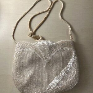 Fashion Imports White Beaded Purse